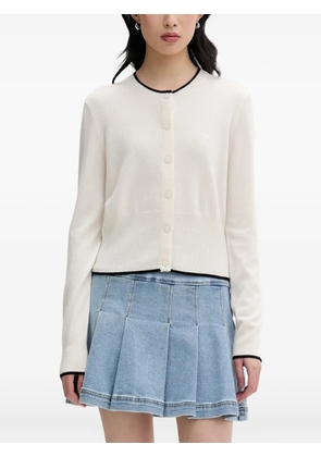 FROM FUTURE contrast-trim cardigan - Neutrals