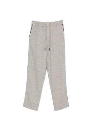 Iceberg drawstring side-stripe linen trousers - Grey