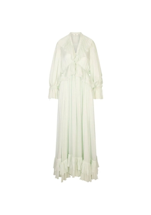 Chloé ruffled silk-charmeuse maxi dress - Grey