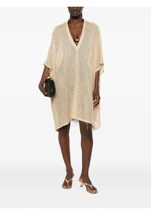 Missoni open-knit V-neck kaftan - Gold