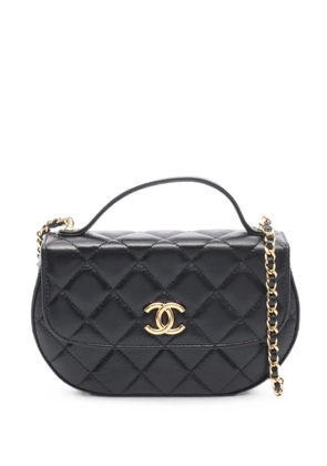 CHANEL Pre-Owned 2021s Matelassé half-moon shoulder bag - Black