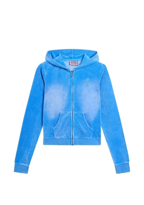 Juicy Couture washed-effect zip-up hoodie - Blue