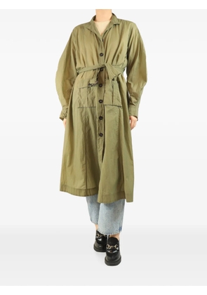 GANNI belted shirt midi dress - Green