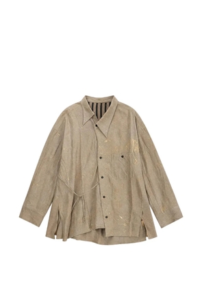 Ziggy Chen splatter-print asymmetric shirt - Neutrals