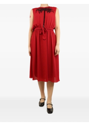 Tomas Maier palm-embellished midi dress - Red