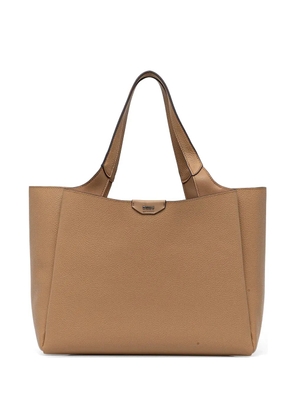 DKNY pebbled leather logo-plaque tote bag - Neutrals