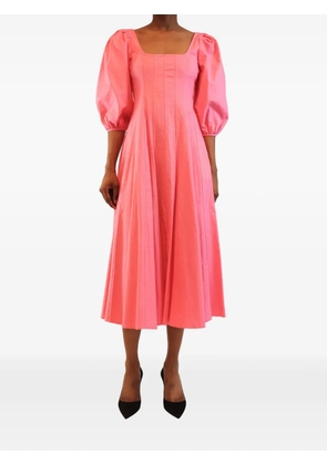 STAUD puff-sleeve midi dress - Pink