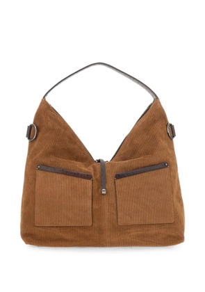 GIANNI CHIARINI Scilla ribbed tote bag - Brown