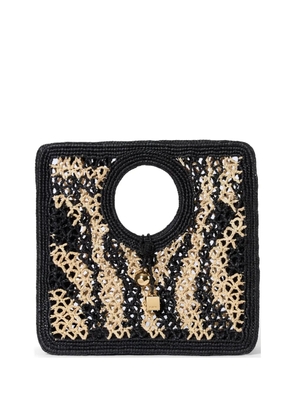 Jacquemus small woven-design charm-detail tote bag - Black