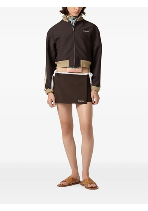 Miu Miu kid mohair miniskirt - Brown