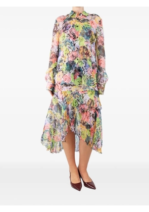 Dries Van Noten Pre-Owned sheer floral-print blouse - Neutrals