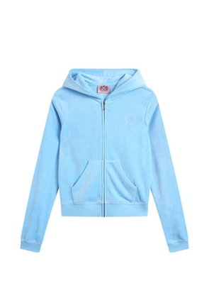 Juicy Couture Heritage velvet-texture hoodie - Blue