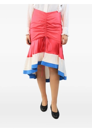 Prabal Gurung ruched high-low midi skirt - Pink