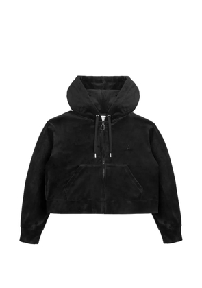 Juicy Couture diamanté-embellished cropped hoodie - Black