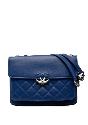 CHANEL Pre-Owned 2017-2018 Small CC Caviar Box Urban Companion Flap shoulder bag - Blue