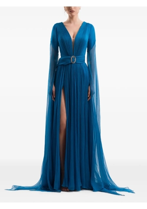 IMROSKA pleated belted maxi dress - Blue