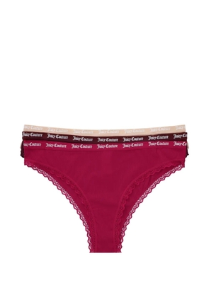 Juicy Couture ribbed lace-trim briefs (set of three) - Red
