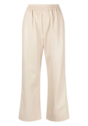 Nanushka faux-leather cropped trousers - Neutrals