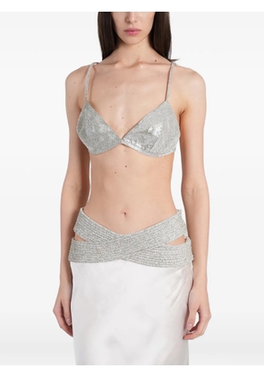Nuè crystal-embellished top - Metallic