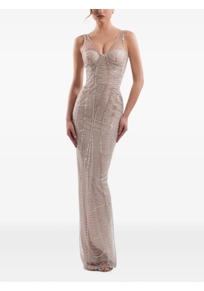 IMROSKA sequin-embellished sleeveless maxi dress - Neutrals