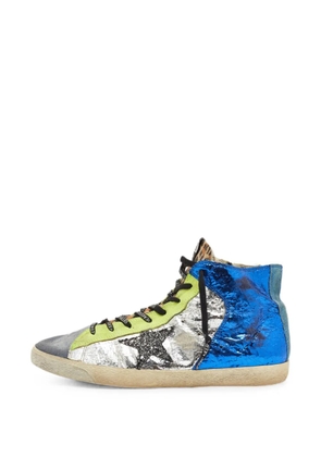 Golden Goose Francy crackle-leather sneakers - Blue
