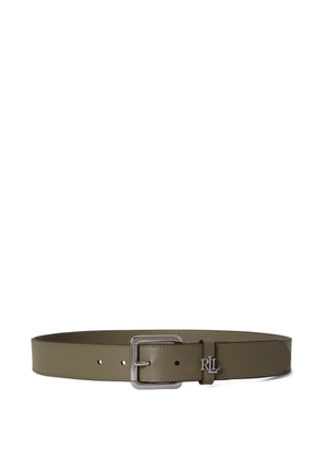 Lauren Ralph Lauren logo-plaque leather belt - Green