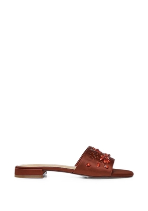 V°73 Kayla bead-embellished satin sandals - Brown