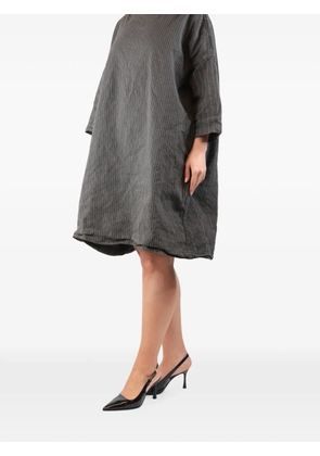 Album Di Famiglia pinstripe-print boat-neck midi dress - Grey