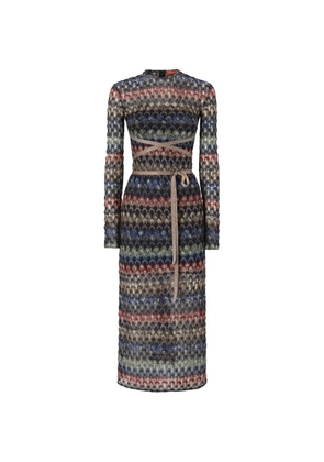 Missoni zigzag-knit backless dress - Blue