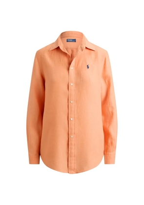 Polo Ralph Lauren logo-embroidered linen shirt - Orange