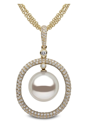 Yoko London 18K yellow gold diamond and pearl pendant