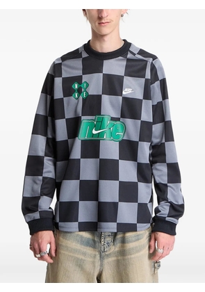 Nike checkered logo-print T-shirt - Black