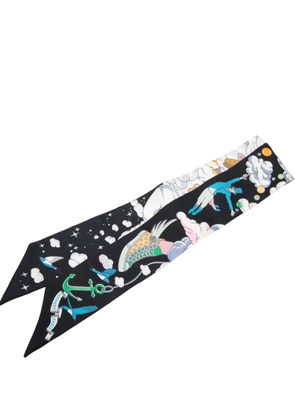 Hermès Pre-Owned 2003 Sur Mon Nuage Silk Twilly Scarf scarves - Black