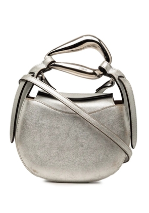 Chloé Pre-Owned 2021 Small Metallic Leather Kiss satchel - Silver