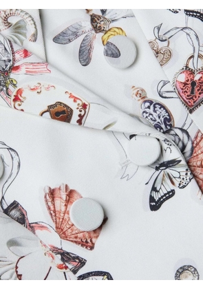 L'Agence Bethany graphic-print structured blazer - White