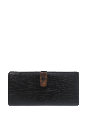 Gucci Pre-Owned 20th Century Textured Leather Bamboo Wallet long wallets - Black