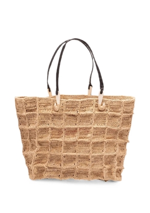 Jamin Puech Honu woven raffia tote bag - Neutrals