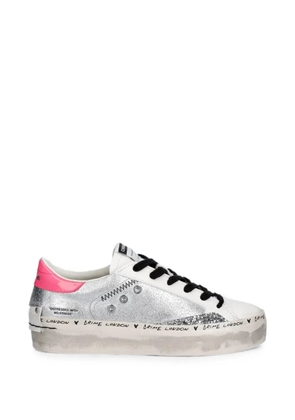 Crime London glitter-detail platform sneakers - White