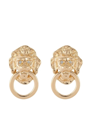 Kenneth Jay Lane 1990s lion head door-knock earrings - Gold