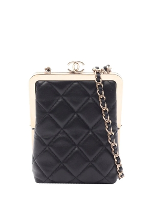 CHANEL Pre-Owned 2021 CC Quilted Acrylic and Lambskin Evening Clutch With Chain crossbody bag - Black
