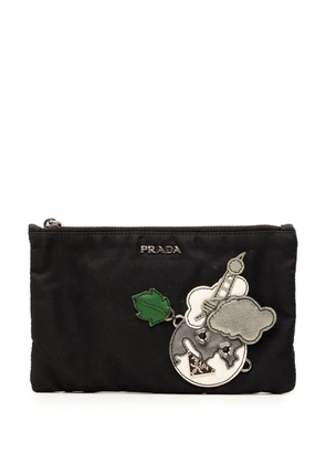 Prada Pre-Owned 2000-2013 Saffiano Trimmed Tessuto Robot pouch - Black