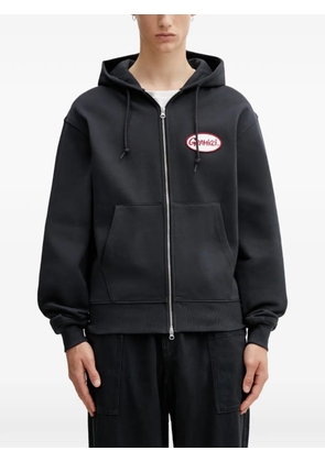 Gramicci logo-patch zip-up hoodie - Black