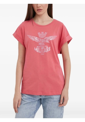 Aeronautica Militare logo-print T-shirt - Pink