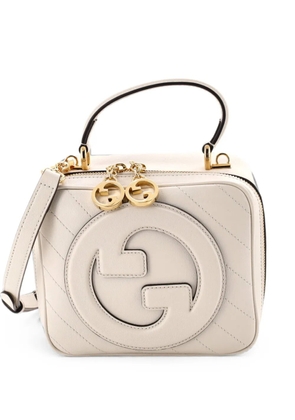 Gucci Pre-Owned Blondie NM Top Handle Shoulder Bag Diagonal Quilted Leather satchel - White