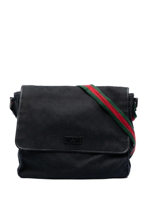 Gucci Pre-Owned 2016-2026 GG Canvas Web Flap Messenger Bag crossbody bag - Black