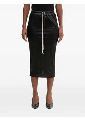 Rick Owens DRKSHDW drawstring-waistband satin-finish midi skirt - Black