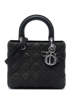Christian Dior Pre-Owned 2015 Medium Iridescent Lambskin Cannage Lady Dior satchel - Black