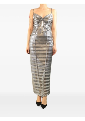 Georgia Hardinge lurex ruched slip long dress - Silver