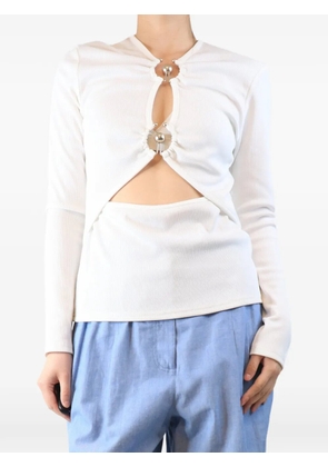 Christopher Esber cutout ribbed-knit top - White