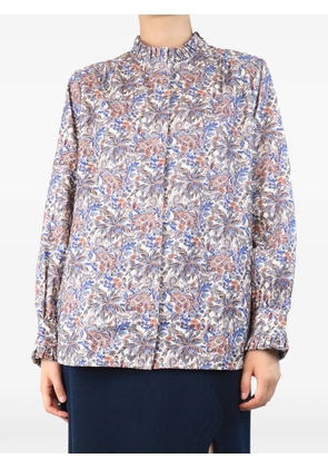 APOF paisley frill-collar shirt - Neutrals
